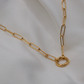 18K gold chain neckalce. Gold paperclip chain. Sterling silver, Hypoallergenic. Everyday wear. 