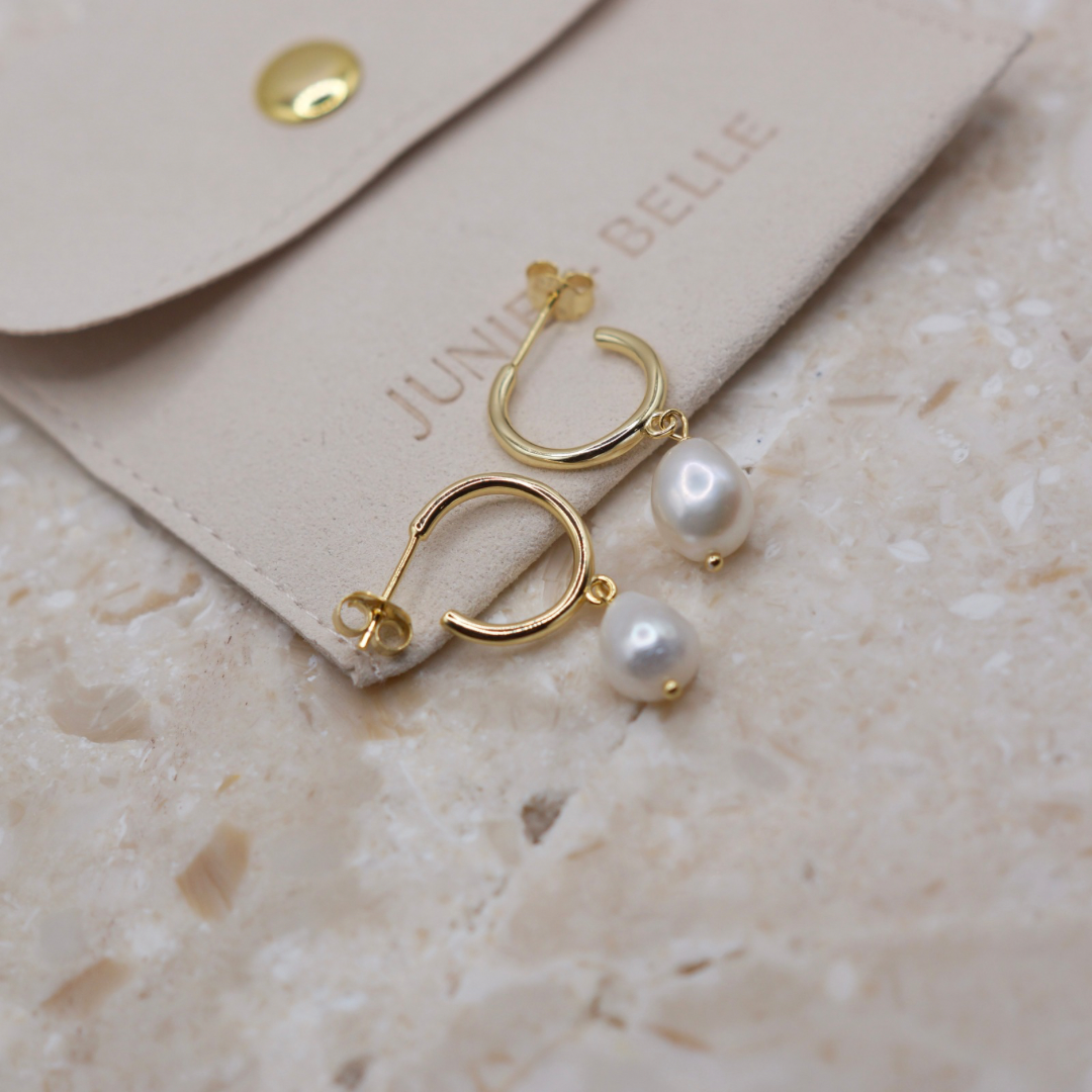 DROP PEARL HOOPS